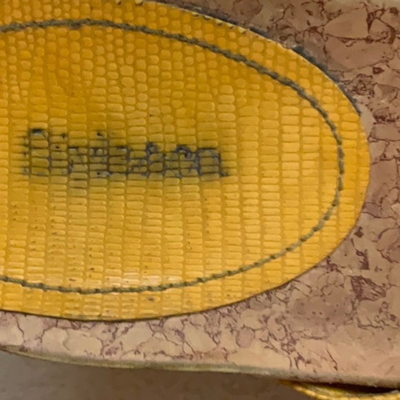 Yellow and Brown Sandals with Cork Footbed - Picture 8 of 8